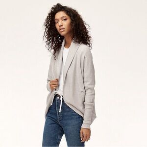 Aritzia Wilfred Diderot Sweater Size Large Gray Open Front Cocoon Cotton & Modal